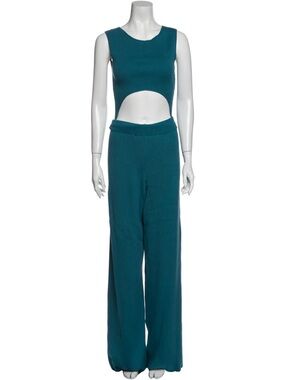 Baja East Cove Ribbed Knit Cut-Out Jumpsuit